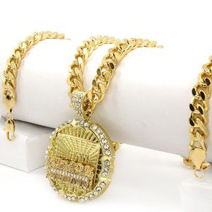14k Gold Chain + Pendant 30" Cuban Link Chain